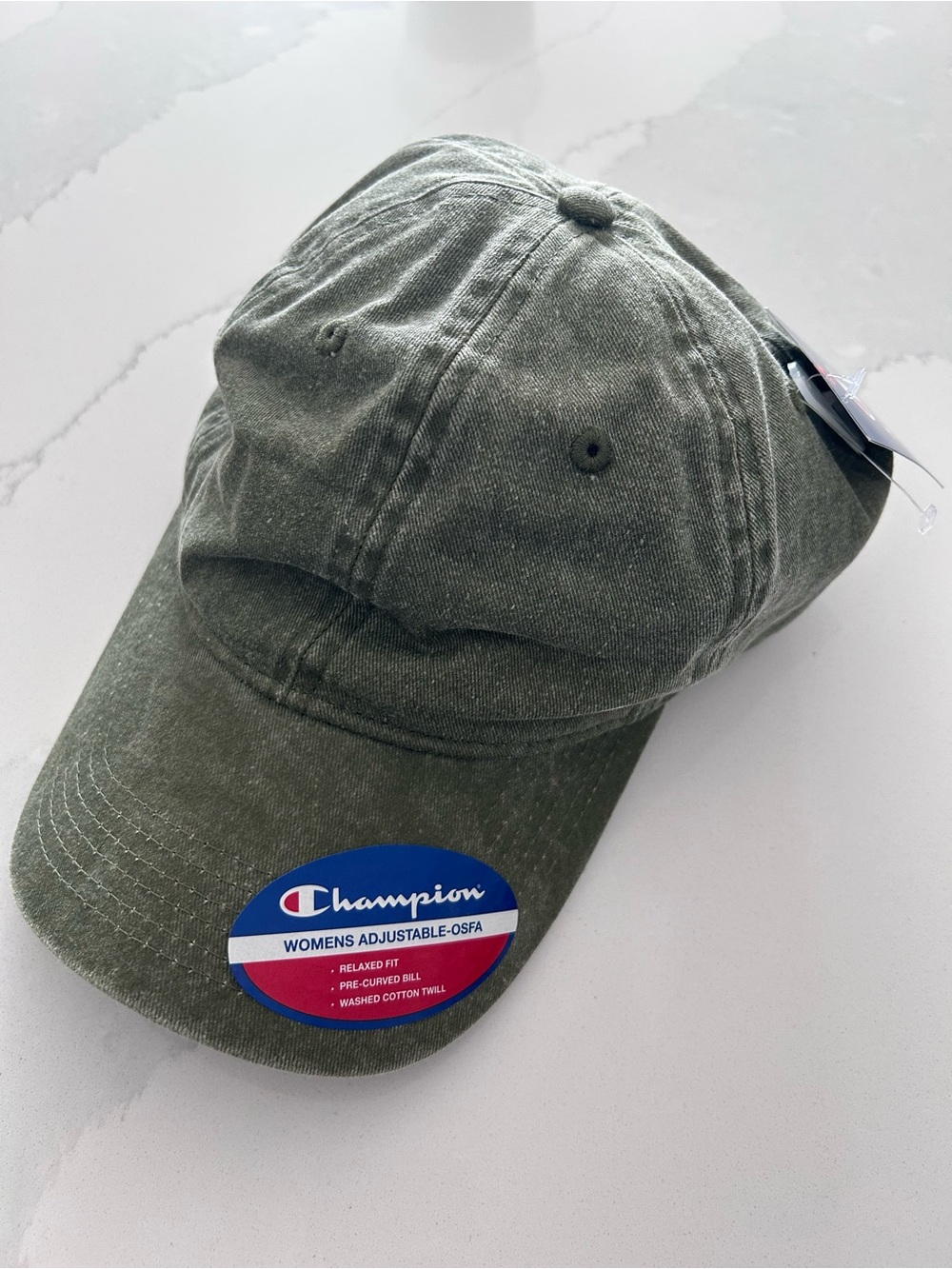 Champion Olive Green Washed Cotton Baseball Cap